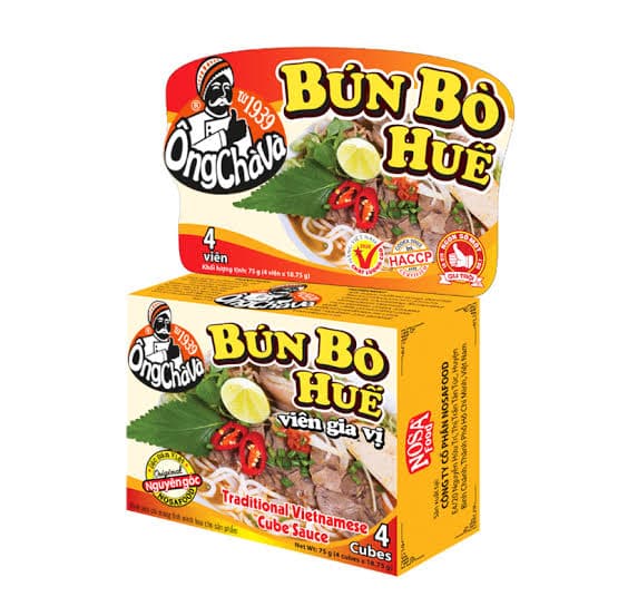 Gia vị bún bò huế ông chà và hộp 4 viên 75g